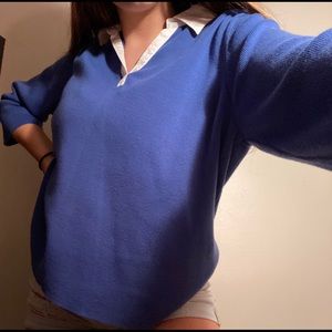 long sleeve with white collar and white cuffling